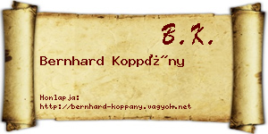 Bernhard Koppány névjegykártya